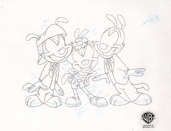 Animaniacs Original Production Cel With Matching Drawings: Yakko, Wakko, and Dot Online now