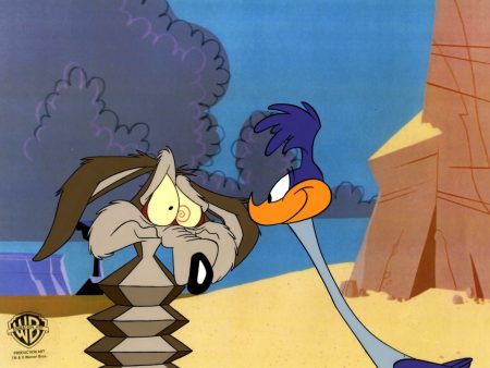 Looney Tunes Original Production Cel with Matching Drawing: Wile E. Coyote and Roadrunner Discount