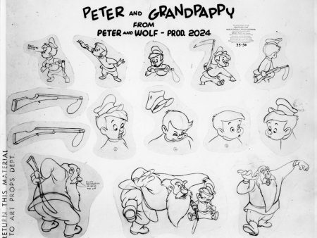 Peter and the Wolf Original Production Model Sheet: Peter and Grandpappy For Discount