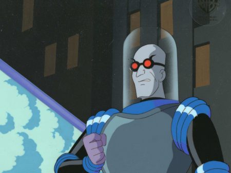 Batman The Animated Series Original Production Cel On Original Background: Mr. Freeze For Sale