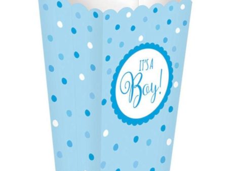 Baby Shower Blue Paper Popcorn Boxes 20pcs Cheap