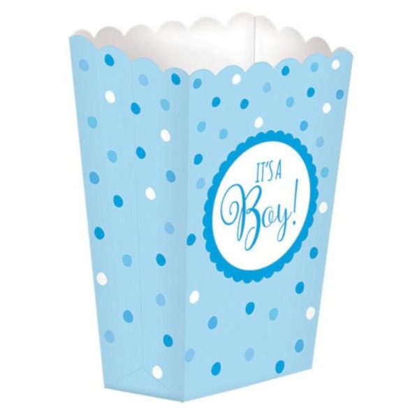 Baby Shower Blue Paper Popcorn Boxes 20pcs Cheap