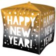 Happy New Year Stars UltraShape Cubez Balloon 38cm Fashion