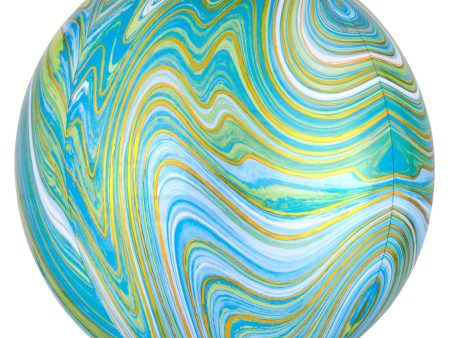 Blue Green Marblez Orbz Balloon 38x40cm Fashion