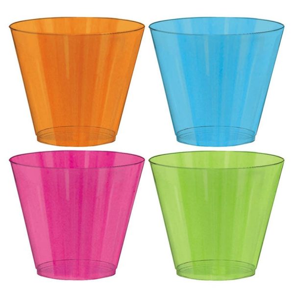 Neon Plastic Tumbler Assorted 9oz, 72pcs on Sale