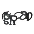 Grad Shaped Black Plastic Glitter Glasses 4in x 9in For Sale