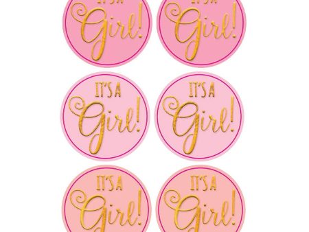 Girl Baby Shower Sticker Seals 25pcs Sale