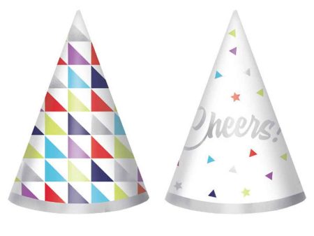 Here s To Your Birthday Foil Cone Hats 4in, 12pcs For Cheap